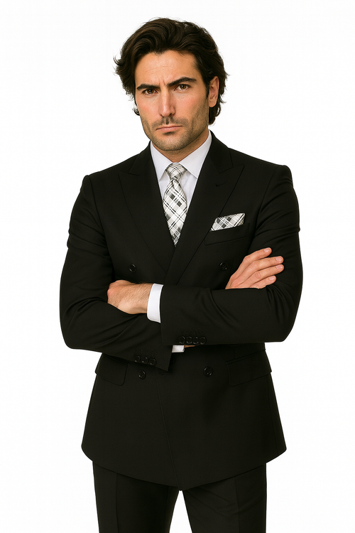 Pacelli by Zacchi Men's 2-Piece Double Breasted Suit - Solid Colors