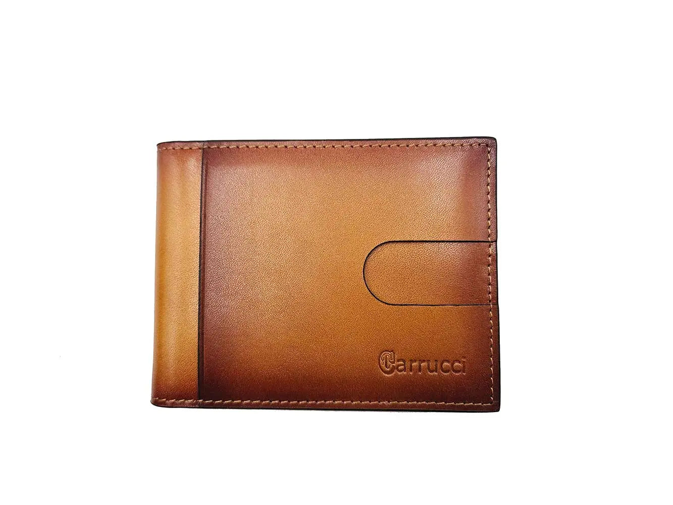 Carrucci Money Clip Bifold Wallet - Cognac