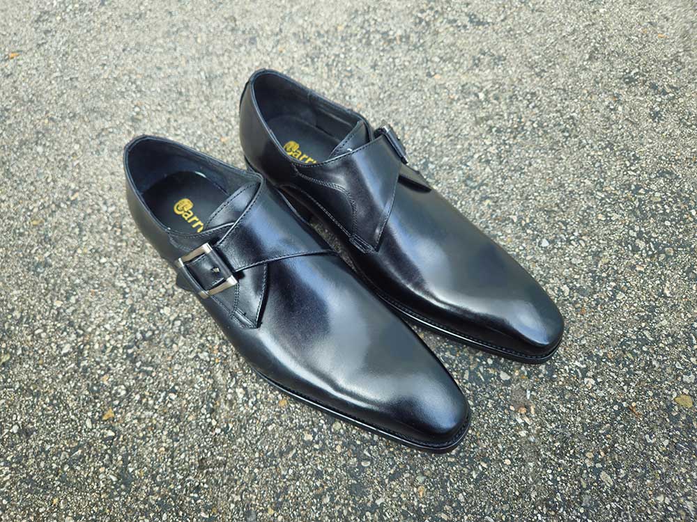 Monk Strap Buckle Leather Shoes - 7.5