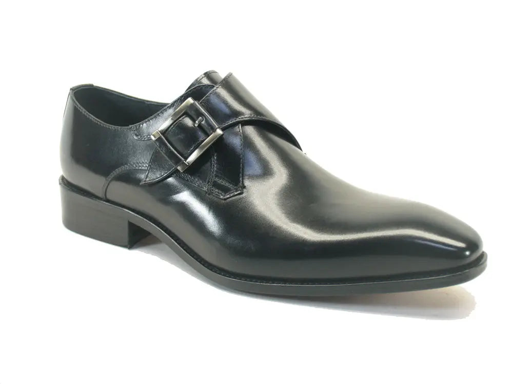 Monk Strap Buckle Leather Shoes - 7.5