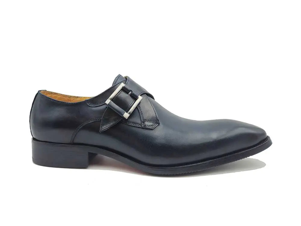 Monk Strap Buckle Leather Shoes - 7.5