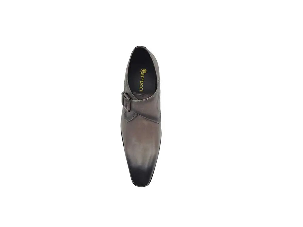 Monk Strap Buckle Leather Shoes - 7.5