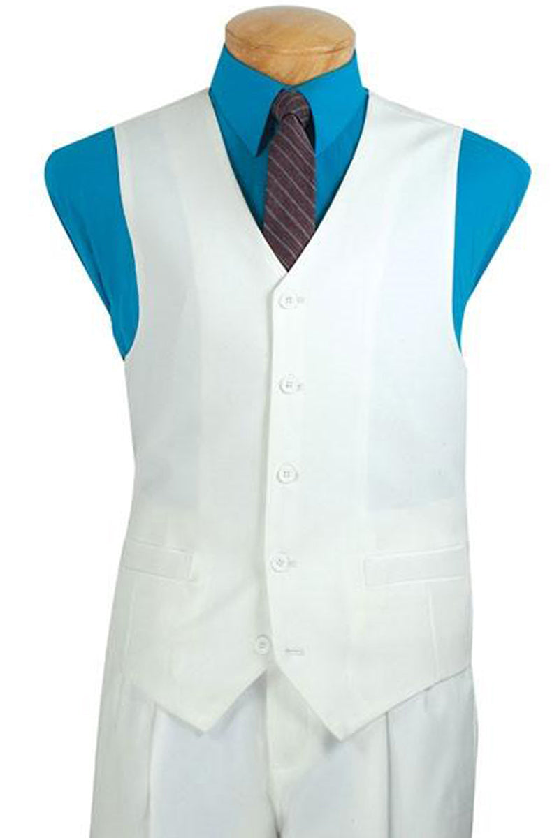 "White Men's Suit Vest - Basic Style, Classic Fit"