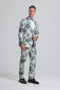 Men's Green, White & Gold Floral Paisley Prom 2025 Tuxedo