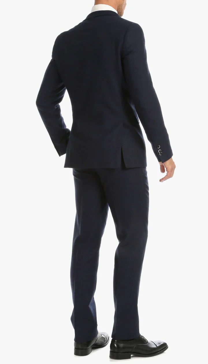 1920's Men's Clothing - Tweed Suit - Herringbone 1920s Mens Suit  - Vintage Navy Tweed  Suit - 38 Short Jacket+32 Waist Adjustable 28to34)(Height: 5 4 to5 7 )(Neck  15-16.5)S-M)