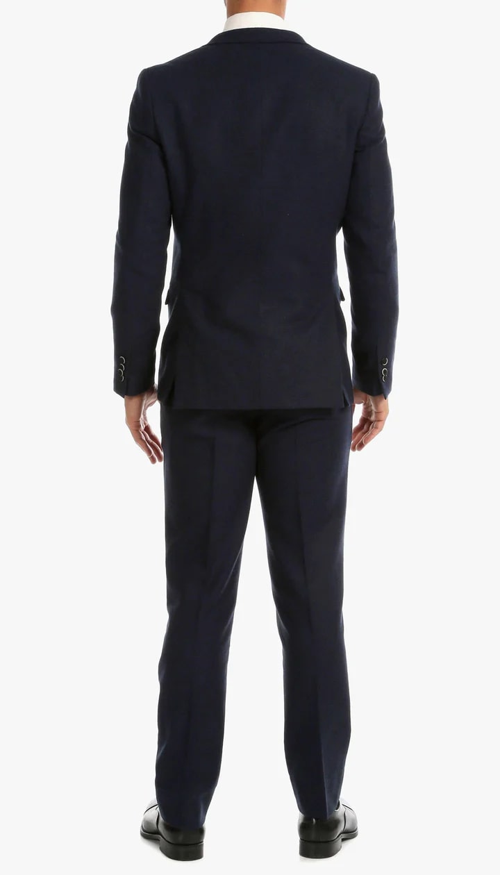 1920's Men's Clothing - Tweed Suit - Herringbone 1920s Mens Suit  - Vintage Navy Tweed  Suit - 38 Short Jacket+32 Waist Adjustable 28to34)(Height: 5 4 to5 7 )(Neck  15-16.5)S-M)