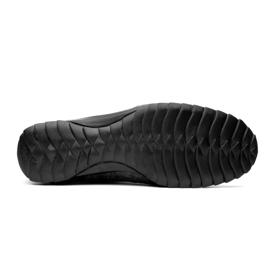 Marco Di Milano Saulo Men's Shoes Black & Newspaper Exotic Ostich / Alligator Casual Sneakers - 8