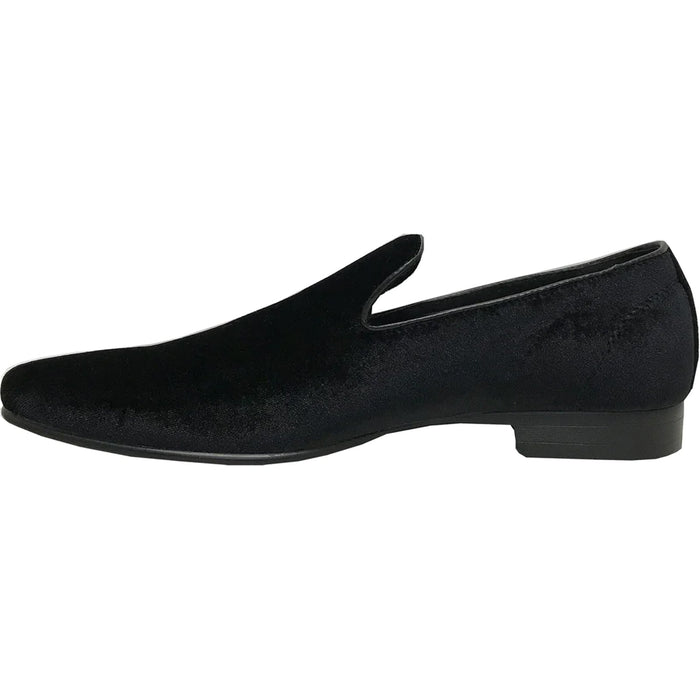 "Black Velvet Tuxedo Loafer - Modern Men's Slip-On Style"