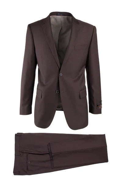 Novello Brown, Modern Fit, Pure Wool Suit by Tiglio Luxe TIG1003 - 36S