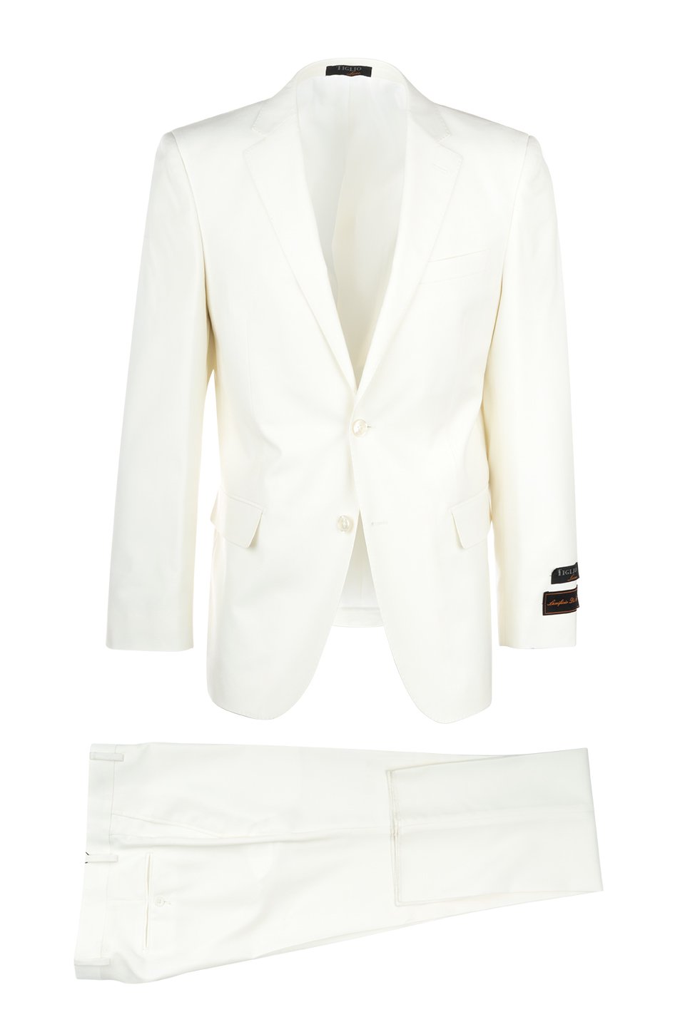 Novello Off-white, Modern Fit, Pure Wool Suit by Tiglio Luxe - Default Title