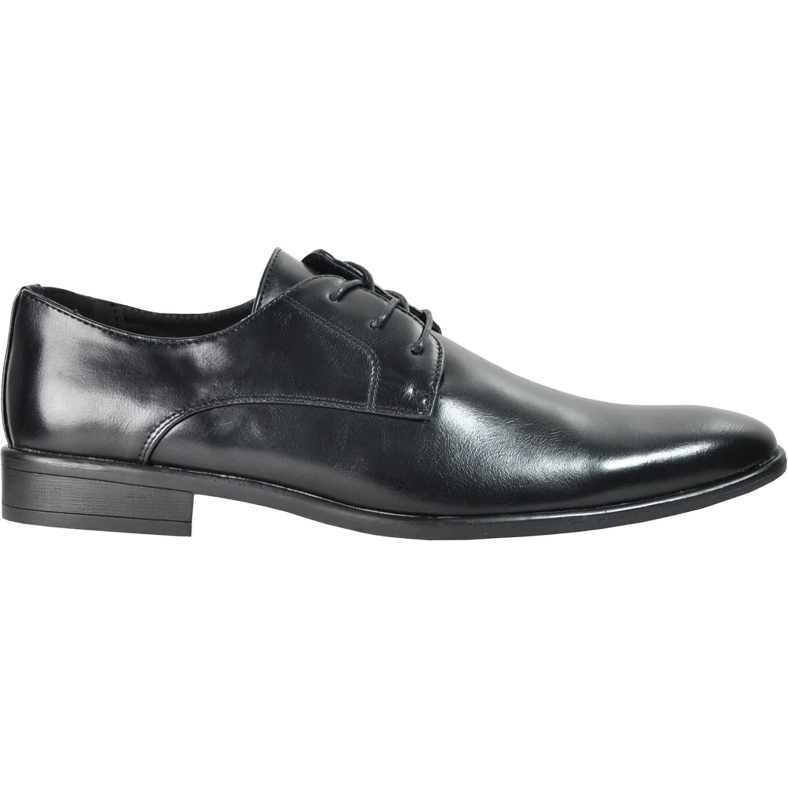 "Black Oxford Dress Shoe - Men's Pointed Plain Toe Style"
