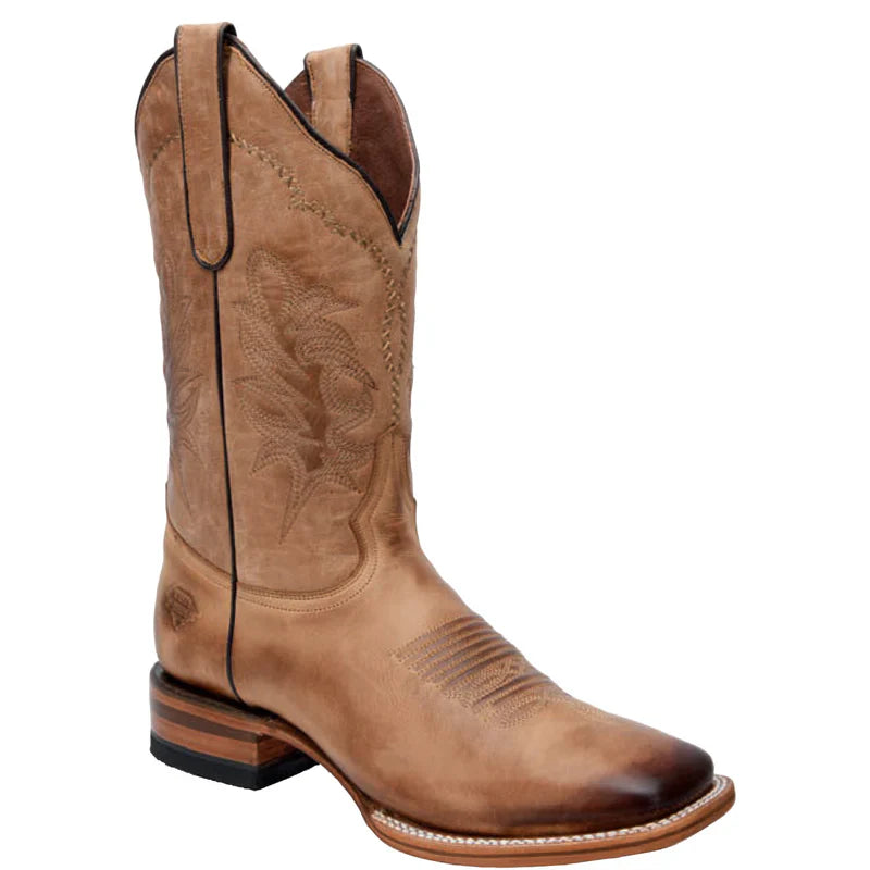 Mens White Diamond Boot Napa Sand Cowboy Boots Square Toe - 6