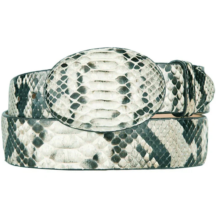 Mens Python Snakeskin Cowboy Belt Natural - One size