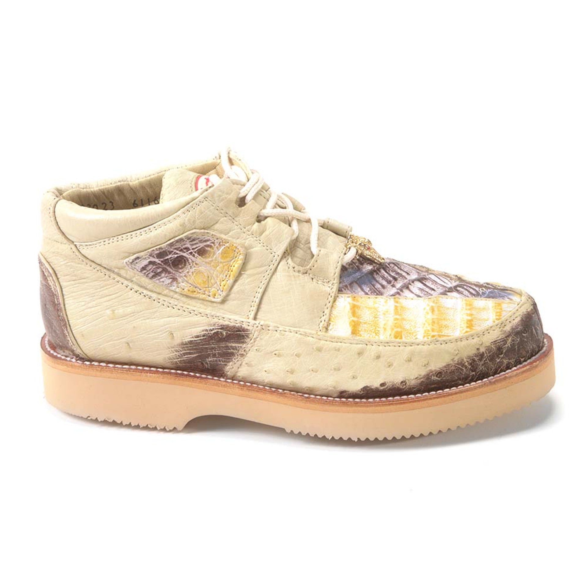 Los Altos Casual Natural Caiman & Ostrich Skin Sneakers - 8