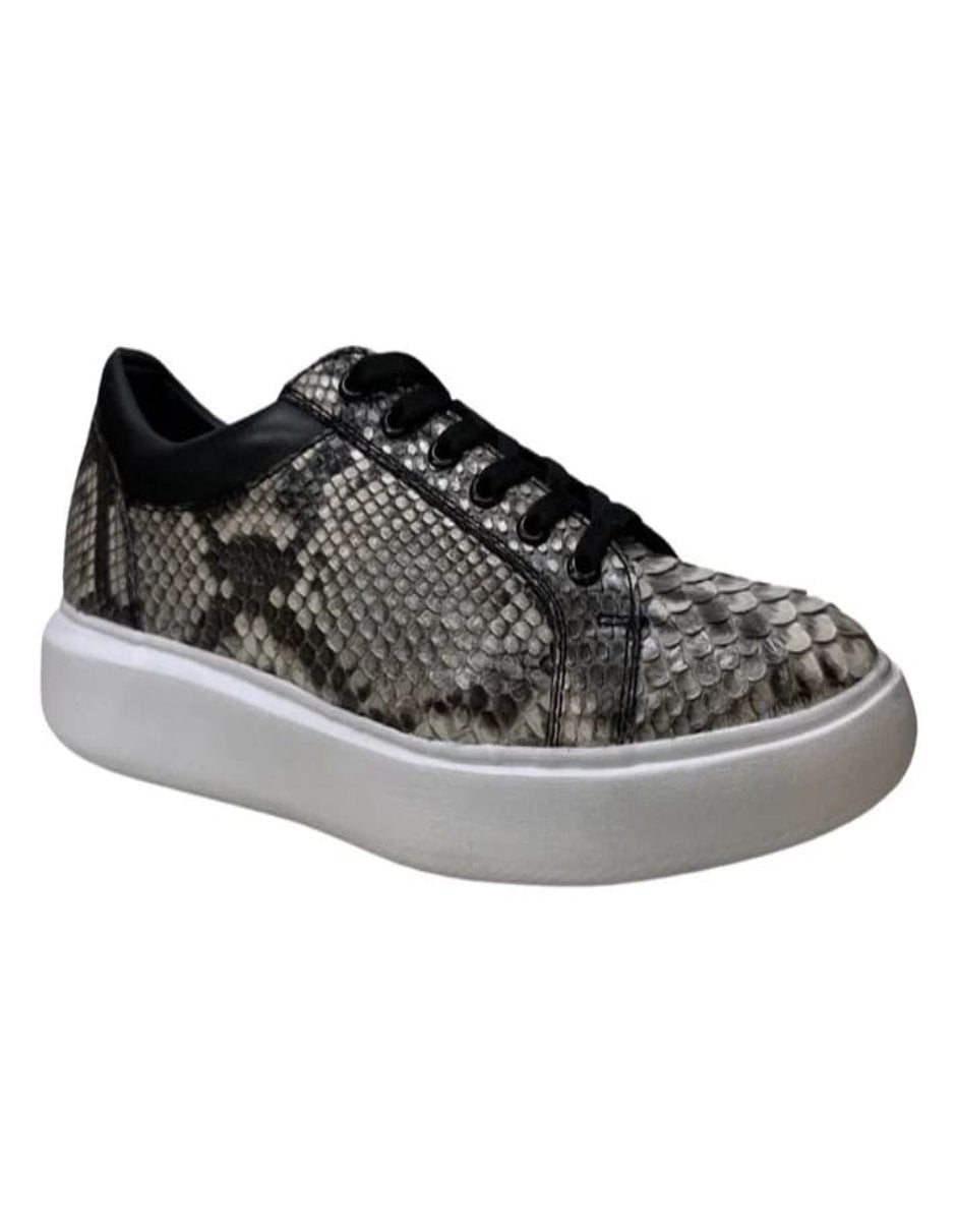 Los Altos Natural Python Low Top Sneakers - 8