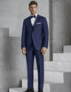 Mens Navy Blue Wedding Tuxedo - Dark Blue Tuxedo Suit"Mens Vested Slim Fit Two Button Trim Notch Tuxedo Navy