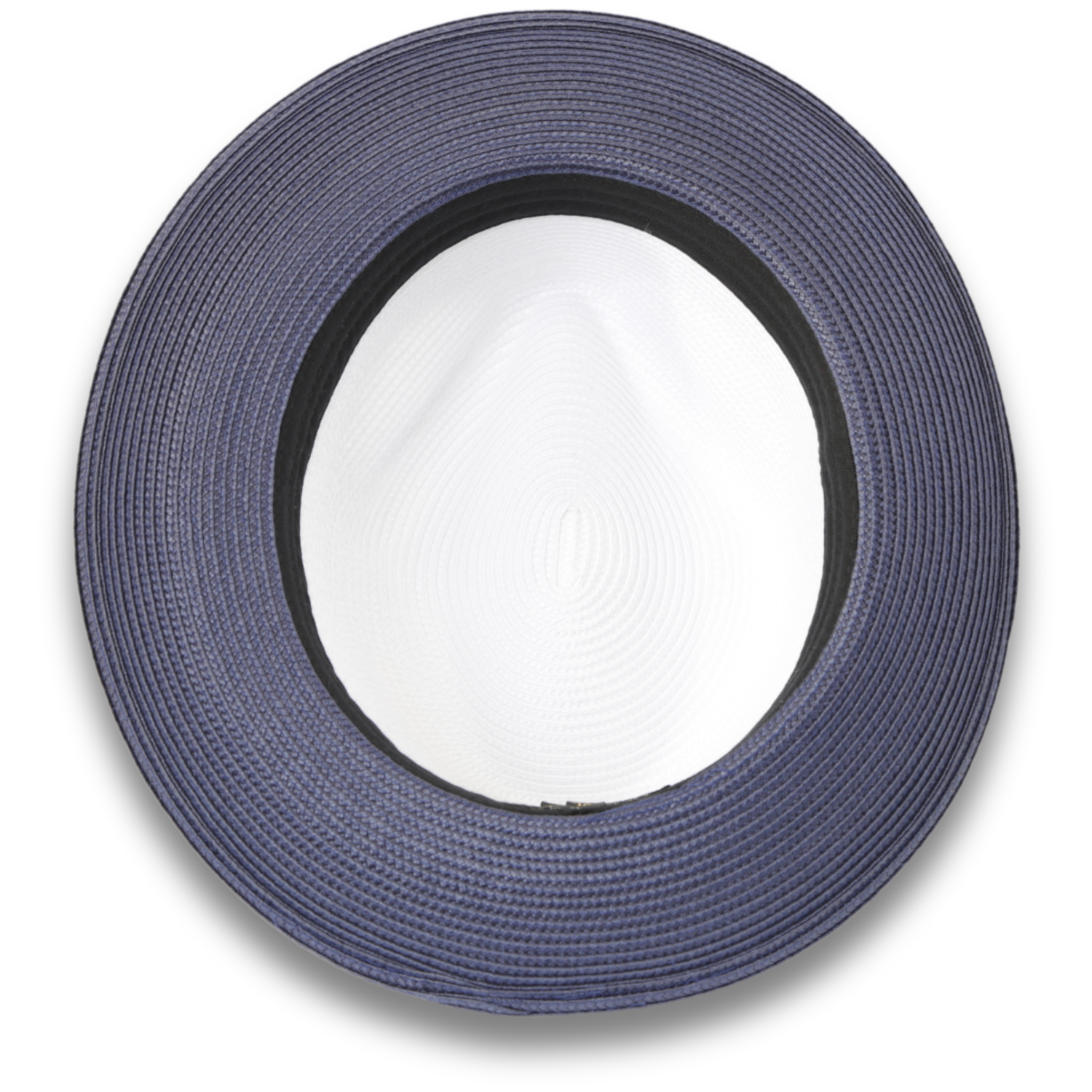 Tapa Crushable Straw Hat Fedora in Two Tone Navy-White - Small