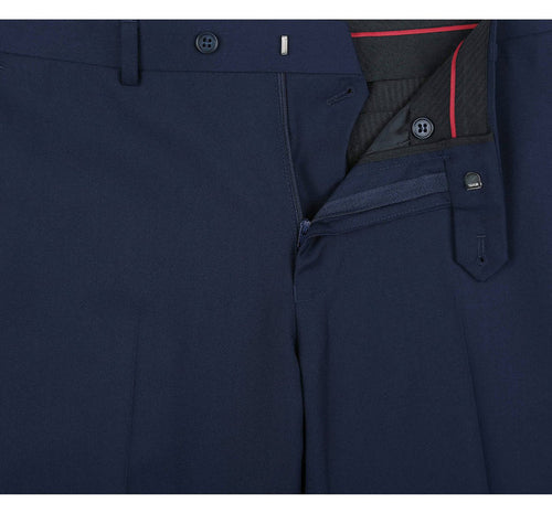 Cheap priced Suit  - Mens Two Button Slim Fit Hack Pocket Navy Suit blue