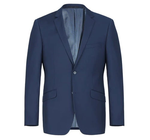 Cheap priced Suit  - Mens Two Button Slim Fit Hack Pocket Navy Suit blue