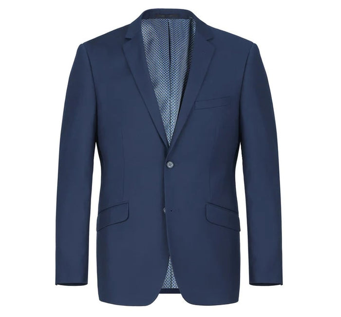 Cheap priced Suit  - Mens Two Button Slim Fit Hack Pocket Navy Suit blue