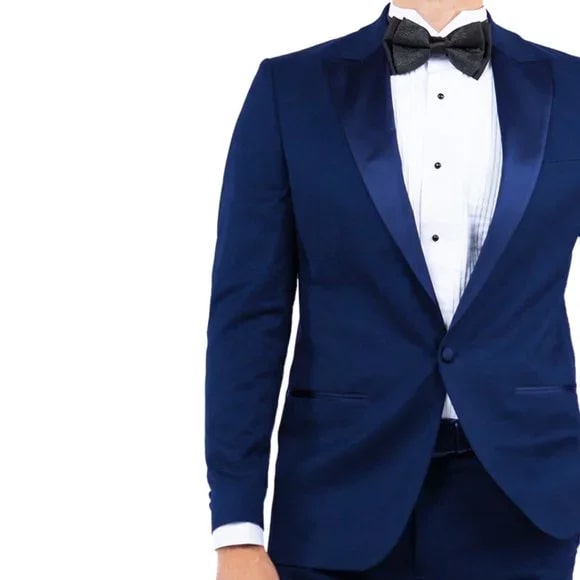 Peak Lapel  Tuxedo Separates Coat, Navy by ZeGarie