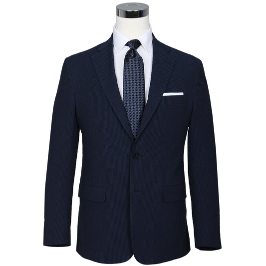 Seersucker Blazer - "Navy/Black"  Seersucker Sport Coat Vieux Carre Navy/Black Seersucker Stretch Sport Coat