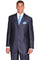 Cheap Priced Suit  - Mens 3 Button Peak Lapel Shiny Sharkskin Micro Pinstripe Navy Suit