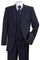 Cheap Priced Suit  - Mens 2 Button Vested 1920's Bold Gangster Pinstripe Navy Suit