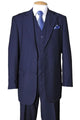 Cheap Priced Suit - Mens 2 Button Vested Wool Feel Tonal Pinstripe Navy Suit