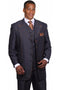 Cheap priced Suit - Mens Vested 4 Button Wide Peak Lapel Denim Blue Jeans Navy Suit
