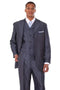 Cheap Priced Suit - Mens 3 Button Vested Shiny Sharkskin Narrow Pinstripe Navy Suit