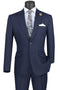 Cheap Priced Suit- Mens 2 Button Modern Fit Peak Lapel Plaid Navy Suit