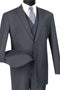 Cheap Priced Suit  - Mens Basic 2 Button Vested Navy Suit
