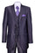 Cheap Priced Suit  - Mens 2 Button Vested Slim Fit Shiny Sharkskin Navy Suit
