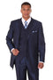 Cheap priced Suit- Mens 3 Button Vested Wide Peak Lapel Two Tone Sharkskin Navy Suit