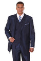 Cheap priced Suit- Mens 3 Button Vested Wide Peak Lapel Two Tone Sharkskin Navy Suit