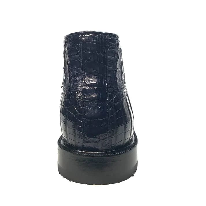 Los Altos Navy All over Crocodile Lace-Up Dress Ankle Boots - 8