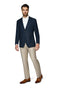 Navy Elegant Modern Fit Wool Blazer