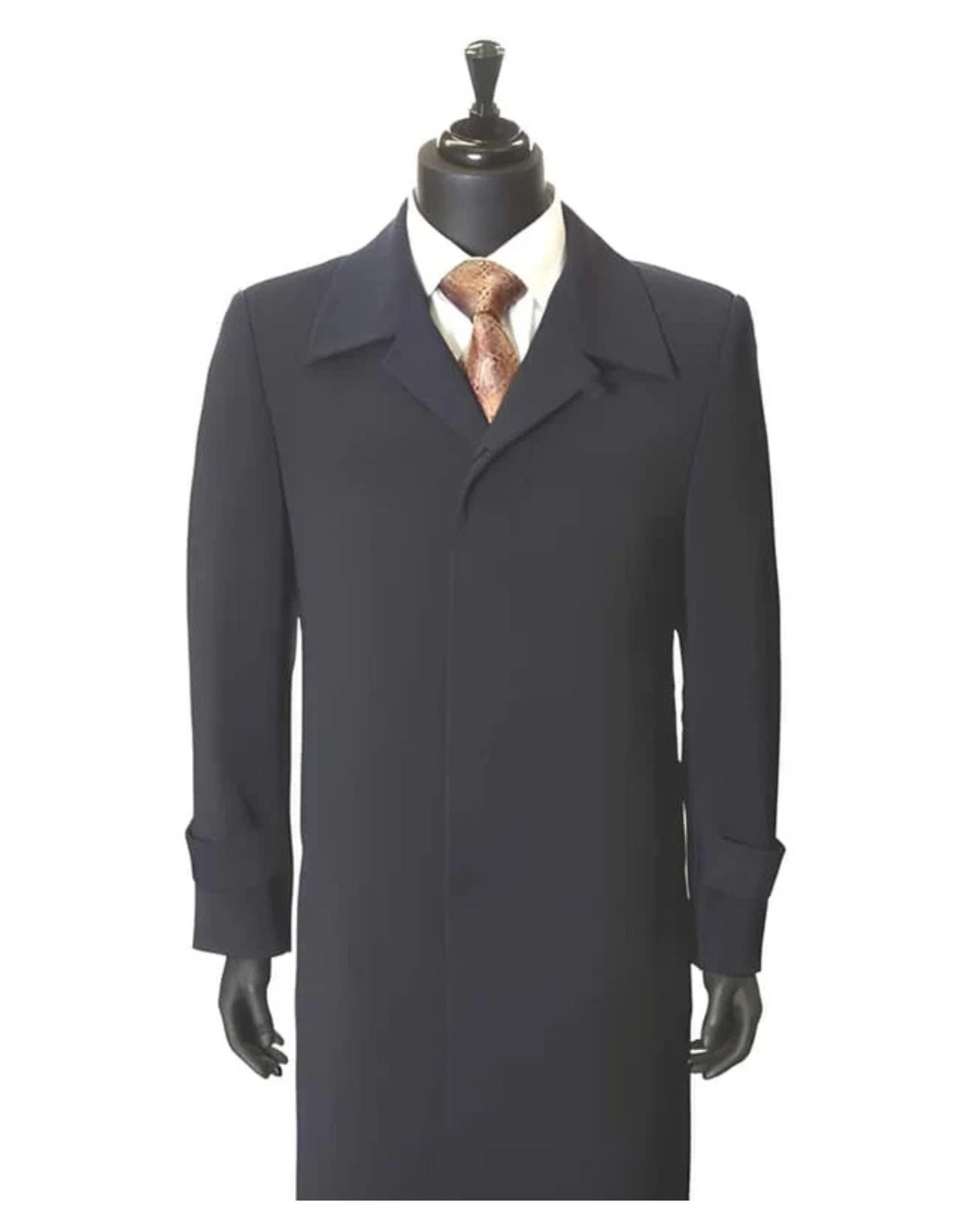 All Weather Microfiber Gaberdine Dress Coat  Priced Available In Big & Tall Sizes Trendy Classic Big And Tall Trench Coat navy colored - Coat Size 38