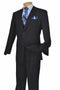 Cheap Priced Suit - Mens Two Button Modern Fit Navy Blue Poplin Suit