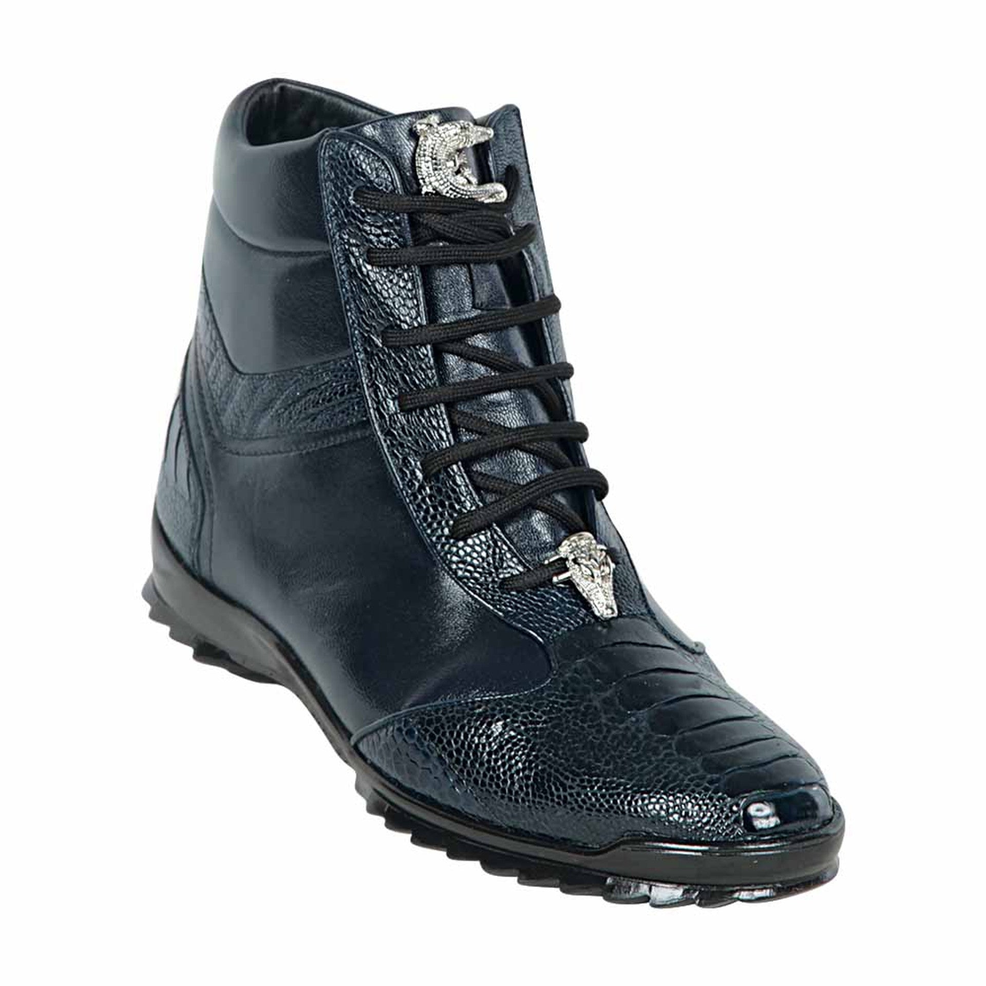 Los Altos Genuine Ostrich leg Navy Casual Ankle Boot - 8