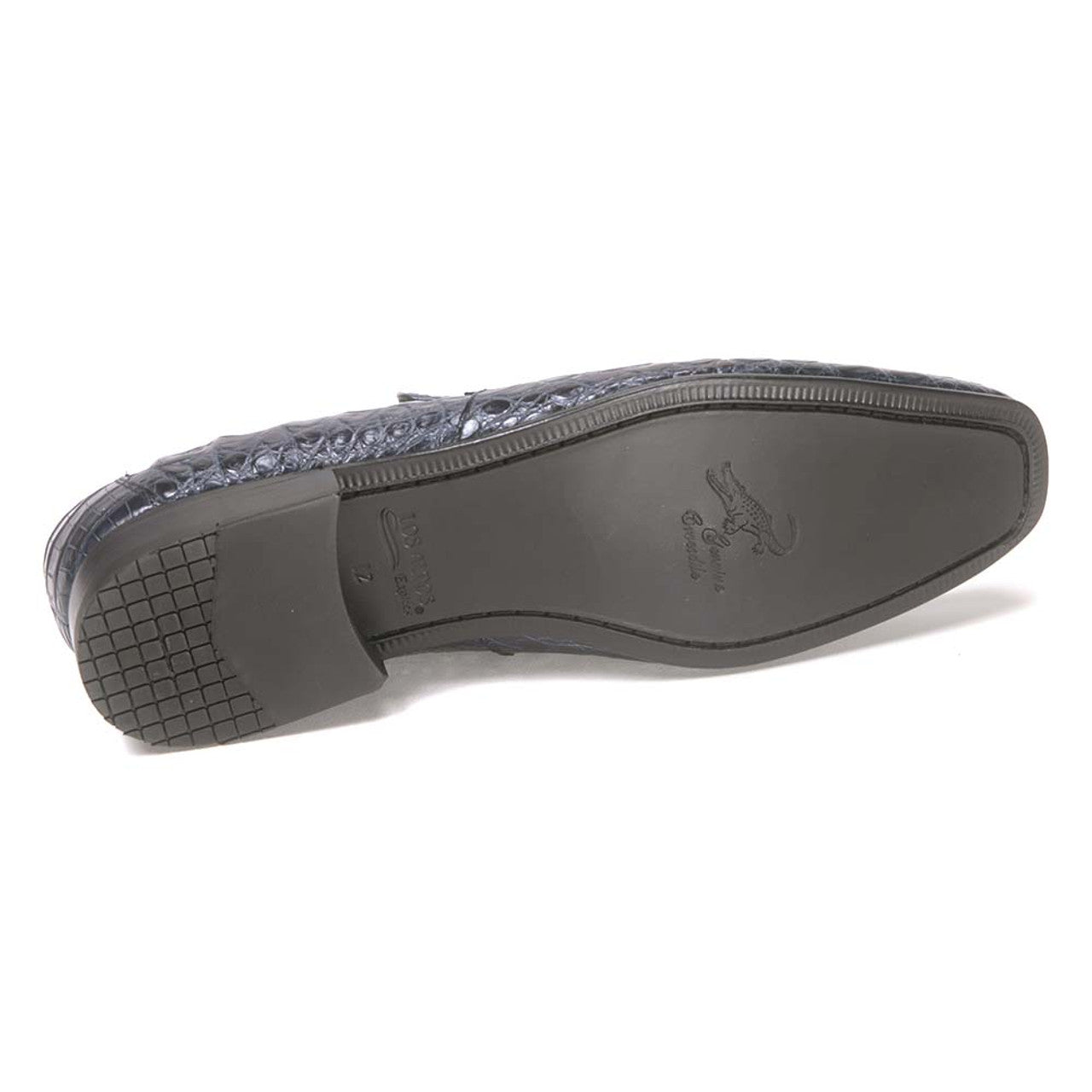 Los Altos Slip-On Navy Genuine Caiman Crocodile Belly Loafers - 8-M