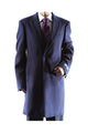 men's Caravelli Two Button 3/4 Length Navy Long men's Car Coat Dress Topcoat - Winter coat