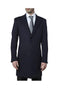Modern Fit men's Polyester ~ Viscose ~ Spandex Navy Long men's Dress Topcoat - Winter overcoat
