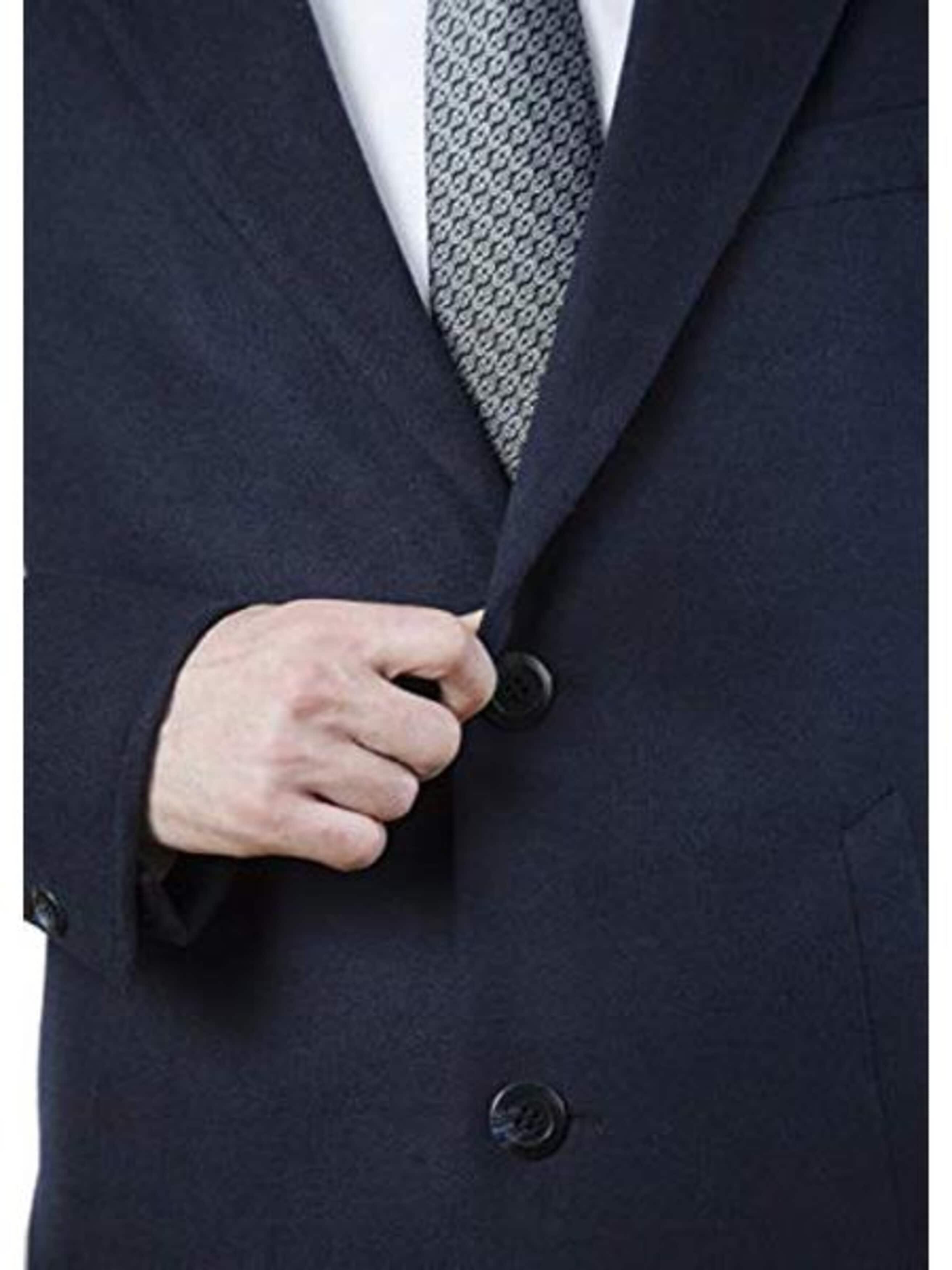 Modern Fit men's Polyester ~ Viscose ~ Spandex Navy Long men's Dress Topcoat - Winter coat