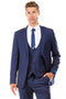 Cheap priced Suit - Men's Two Button Vested Hybrid Fit Micro Mini Navy Pinstripe Business Suit