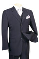Cheap Priced Suit  - Mens 3 Button Classic Fit Vested Basic Navy Suit