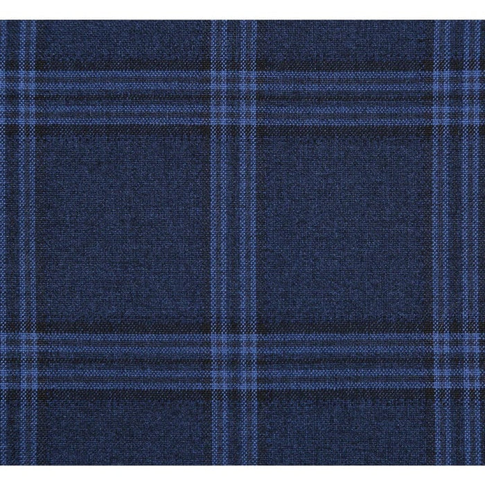 Cheap priced Suit - Mens Slim Fit Two Button Stretch  Dark Navy Wide Suit Windowpane Plaid
