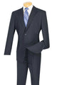 Cheap Priced Suit - Mens Two Button Modern Fit Wool Feel - Designer Brand Navy Suit