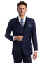 Cheap Priced Suit  - Men's Two Button Basic Hybrid Fit Vested Navy Suit
